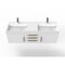 Castello Usa Amazon 60" Wall Mounted White Vanity With White Top And Gold Handles CB-MC-60W-GLD-2056-WH - alternate 7